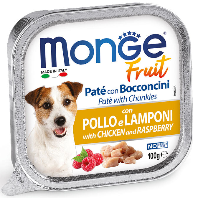 Monge - Umido con Frutta in Patè con Bocconcini per Cani Fruit 100g