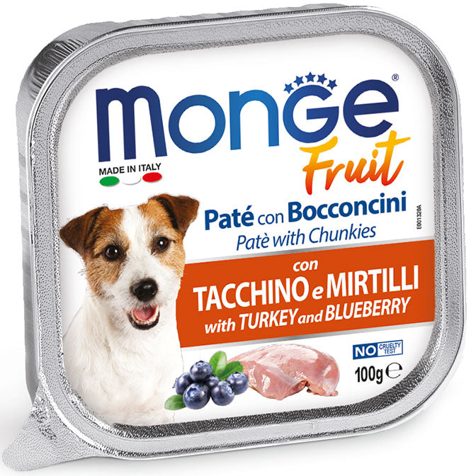Monge - Umido con Frutta in Patè con Bocconcini per Cani Fruit 100g