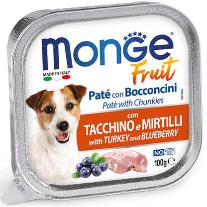 Monge - Umido con Frutta in Patè con Bocconcini per Cani Fruit 100g