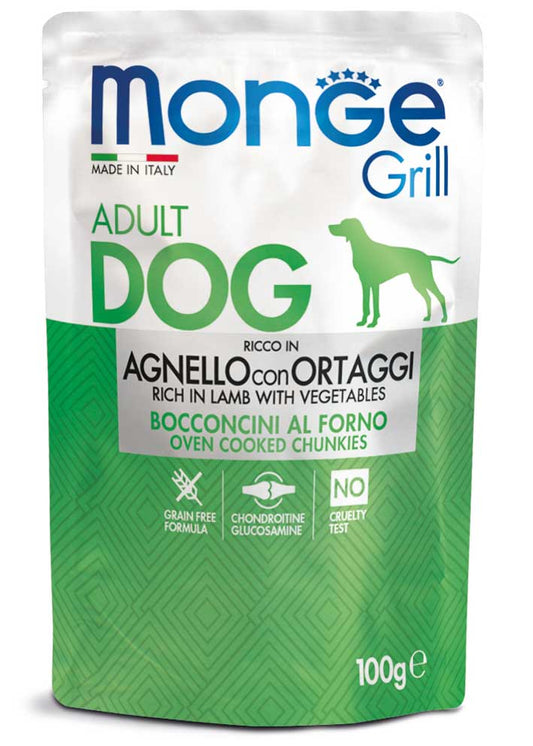 Monge - Buste di Bocconcini in Gelatina per Cani Adulti Grill 100g