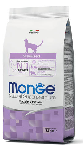 Monge - Crocchette per gatti Sterilizzati Natural Superpremium Sterilised 10Kg