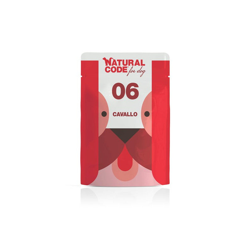 Natural Code monoproteico busta 300 g, umido cane adulto monoproteico, senza cereali cibo umido cane, alimento completo cane, umido cane proteina unica 300g, umido cane premium qualità naturale