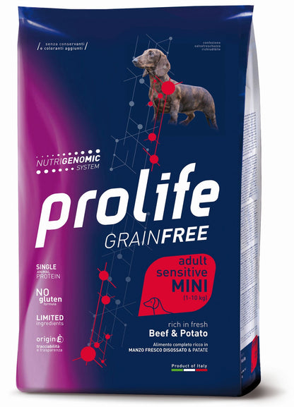 Prolife - Crocchette SENZA CEREALI per Cani con SENSIBILITÀ ALIMENTARI Grain Free Mini