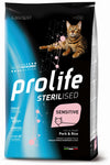Prolife - Crocchette per Gatti Sterilizzati Maiale e Riso Sterilised 1,5 Kg