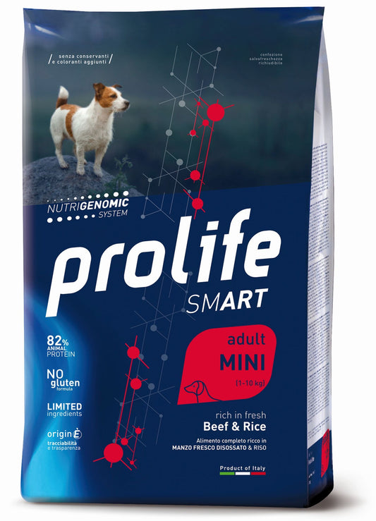 Prolife - Crocchette Complete per Cani con Carne Fresca Adulti Smart Mini 600g