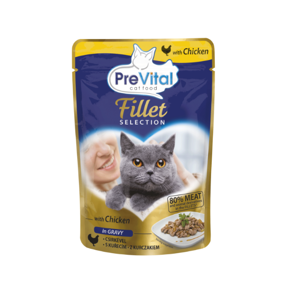 Prevital - Umido in Filetto per Gatti in Busta Fillet 85g