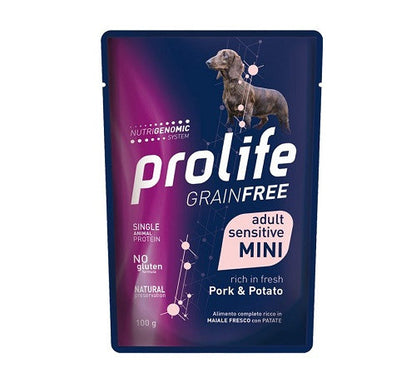 Prolife - Umido Monoproteico per Cani con Sensibilità Alimentari Senza Cereali Grain Free 100g