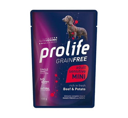 Prolife - Umido Monoproteico per Cani con Sensibilità Alimentari Senza Cereali Grain Free 100g