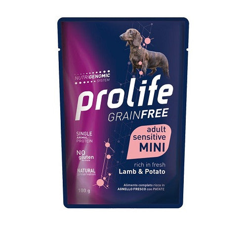 Prolife - Umido Monoproteico per Cani con Sensibilità Alimentari Senza Cereali Grain Free 100g