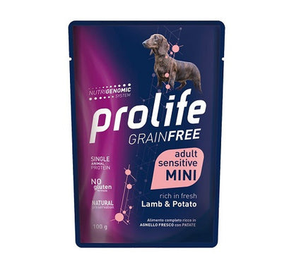 Prolife - Umido Monoproteico per Cani con Sensibilità Alimentari Senza Cereali Grain Free 100g