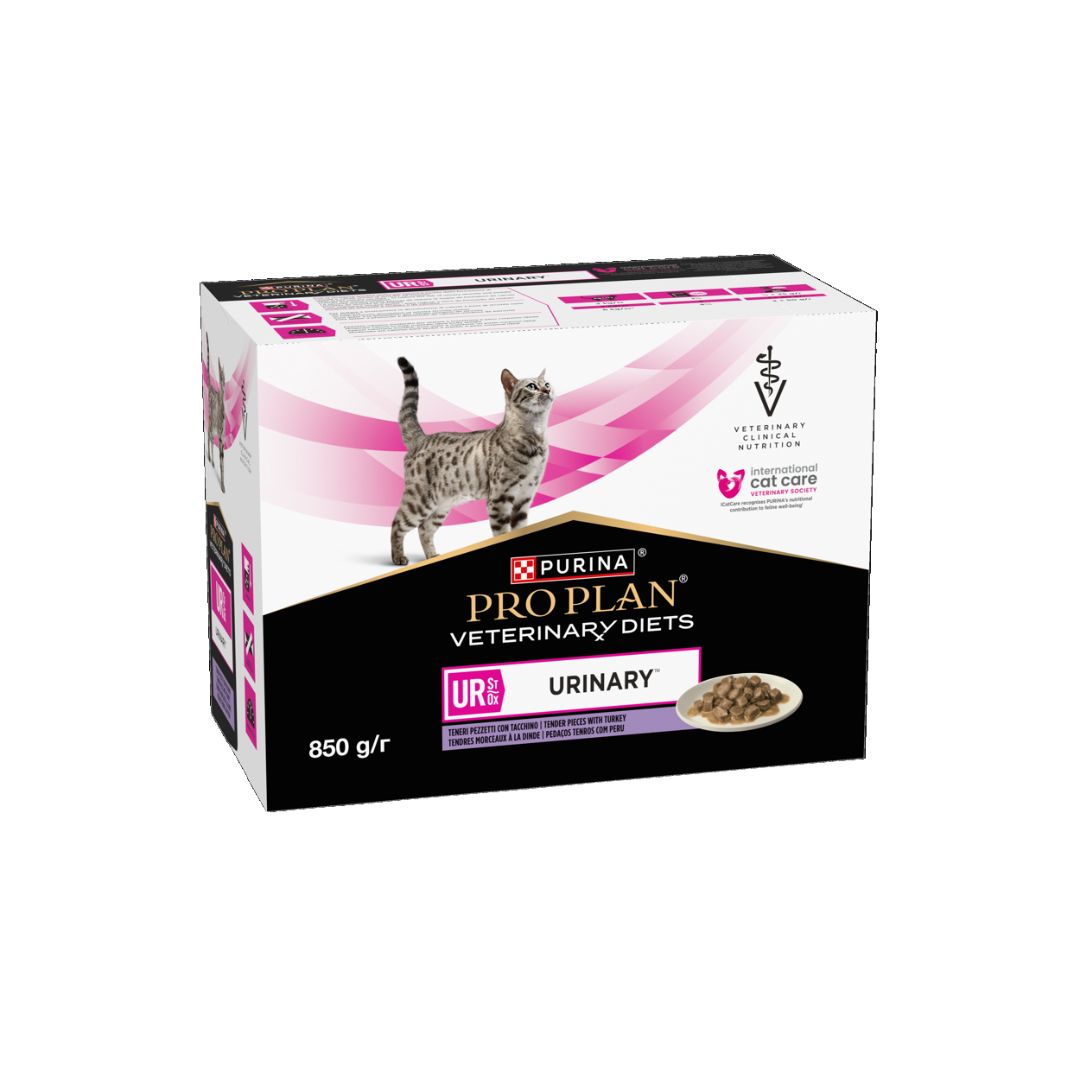Purina Pro Plan Veterinary Diets UR Tacchino Umido Dietetico per Gatti con Disturbi alle Vie Urinarie 85g