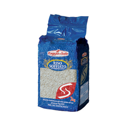 riso soffiato cane, riso precotto cane, riso vitaminizzato cane, alimentazione casalinga cane, carboidrati digeribili cane, Raggio di Sole riso cane