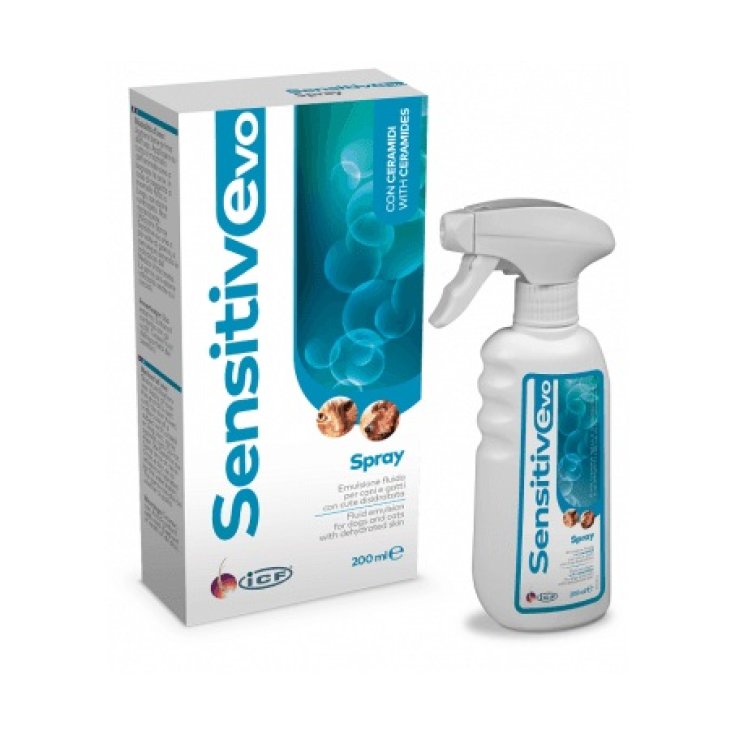 ICF - Sensitive Evo Spray per Cani e Gatti con Cute Arrossata e Disidratata e Pelle Sensibile 200 ml