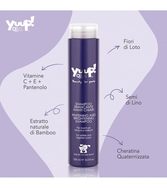 Yuup! - Shampoo Sbiancante per Cani e Gatti a Manto Chiari Anti Giallo 250 ml