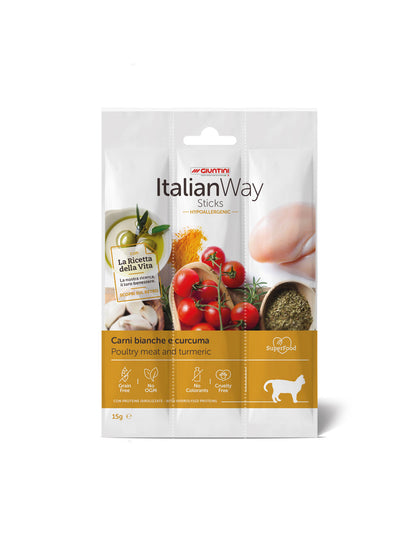 ItalianWay - Snack IPOALLERGENICO per Gatti in Sticks di Carne di Alta Qualità 85g