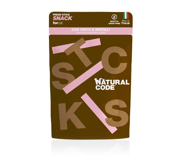 Natural Code - Snack per Gatti Senza Cereali Made in Italy Grain Free 3 x 5g