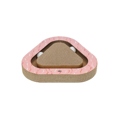 tiragraffi gatto cartone, tiragraffi con erba gatta, gioco gatto con palline, tiragraffi Trixie, regalo gatto San Valentino, accessori gatto tiragraffi