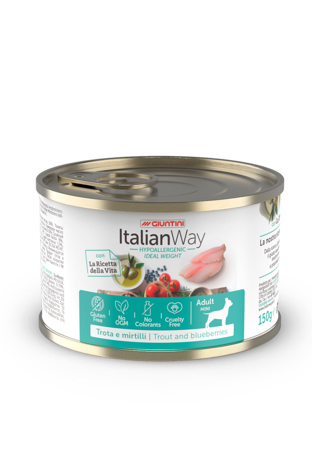 ItalianWay - Lattina di Umido IPOALLERGENICO Senza Glutine per Cani Hypoallergenic 150g
