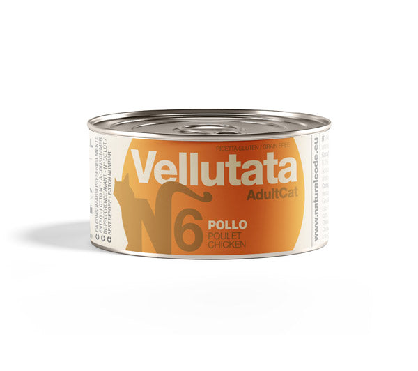 Natural Code Vellutata 85 g gatto, Natural Code Gatto, Vellutata senza glutine per gatti, Lattina crema umido gatto adulti, Alimento umido gluten free gatti, Vellutate Natural Code ricetta, Umido vellutata cremoso gatto, Alimento complementare gatto naturale
