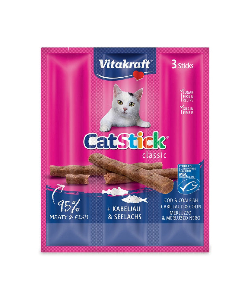 Vitakraft - Snack per Gatti Senza Zucchero Cat Stick Classic 3x6g