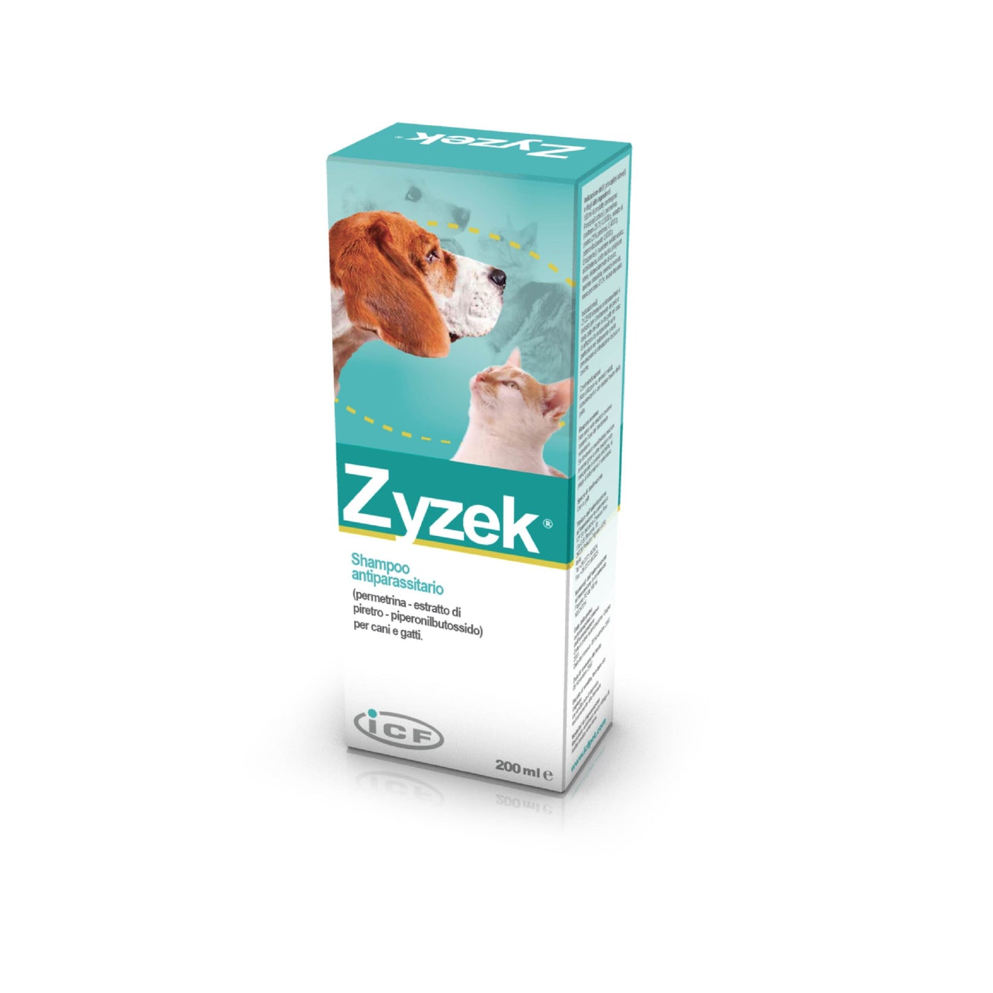 ICF - Zyzek Shampoo Antiparassitario per Cani e Gatti contro Pulci e Zecche 200 ml