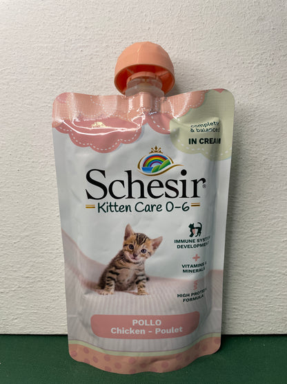 Schesir - Kitten Care in crema busta con tappo per gatti cuccioli 150g