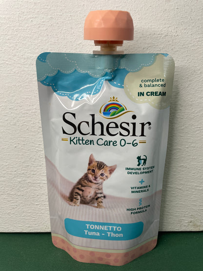 Schesir - Kitten Care in crema busta con tappo per gatti cuccioli 150g