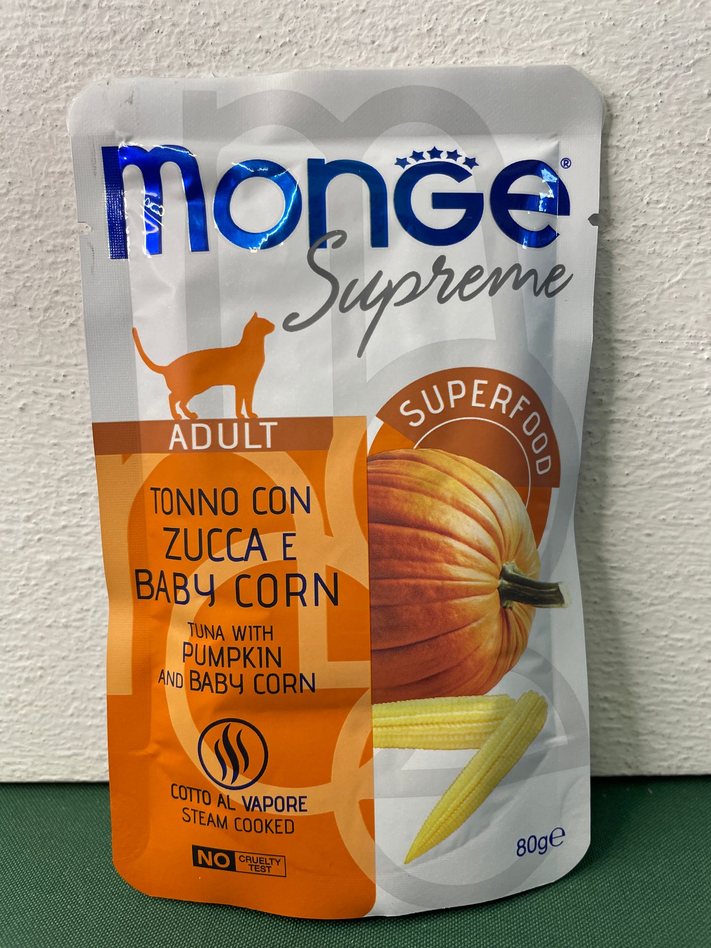 Monge - Buste di umido in morbida Gelatina e Superfood per gatti Supreme Grain Free 80g