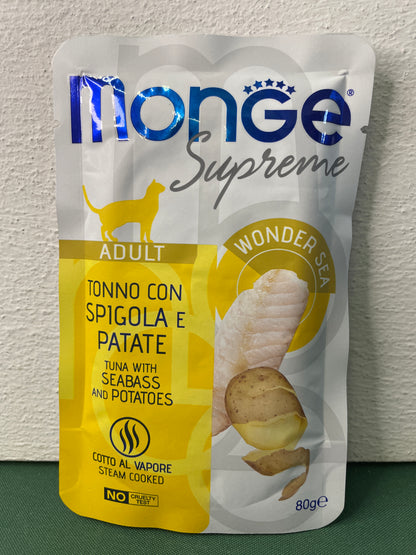 Monge - Buste di umido in morbida Gelatina e Superfood per gatti Supreme Grain Free 80g