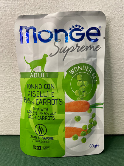 Monge - Buste di umido in morbida Gelatina e Superfood per gatti Supreme Grain Free 80g