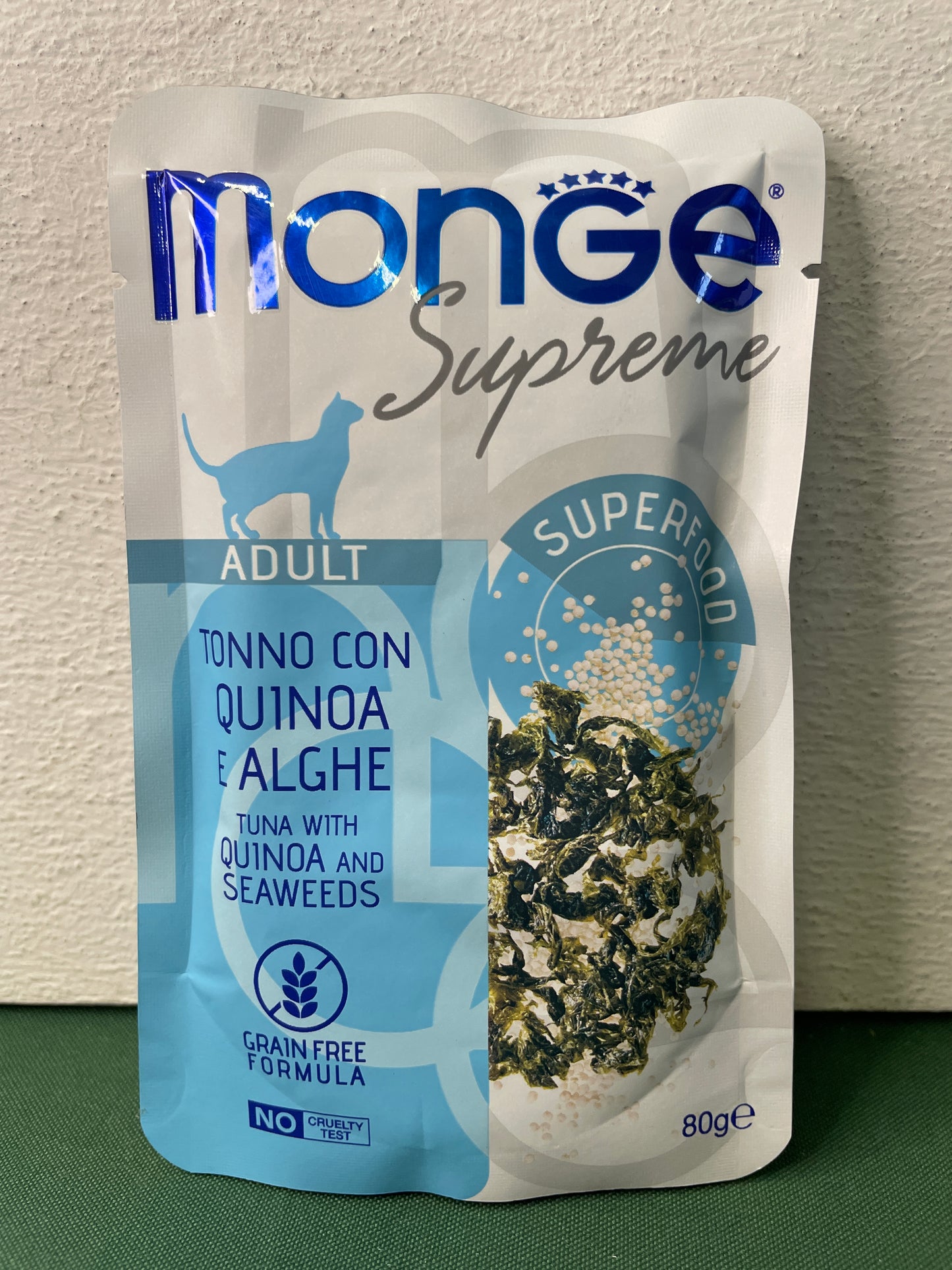 Monge - Buste di umido in morbida Gelatina e Superfood per gatti Supreme Grain Free 80g