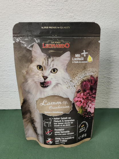 Leonardo - Bustina di umido in bocconi di Alta Qualità Senza Cereali e Senza Glutine per gatti Finest Selection 85g