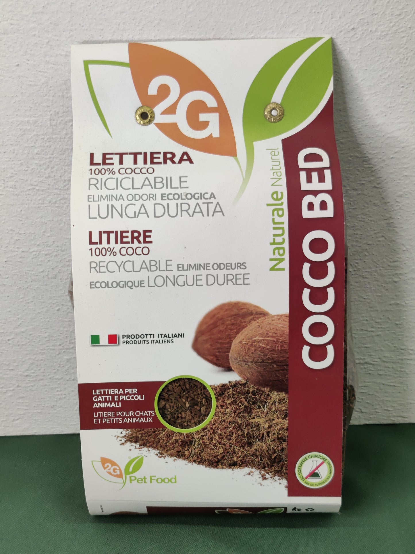 2G Pet Food - Lettiera con fibra Cocco 100% naturale 100g